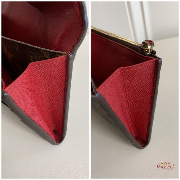 Authentic Louis Vuitton Monogram Canvas Leather Red Emilie Long Wallet CA2140 - Picture 12 of 12